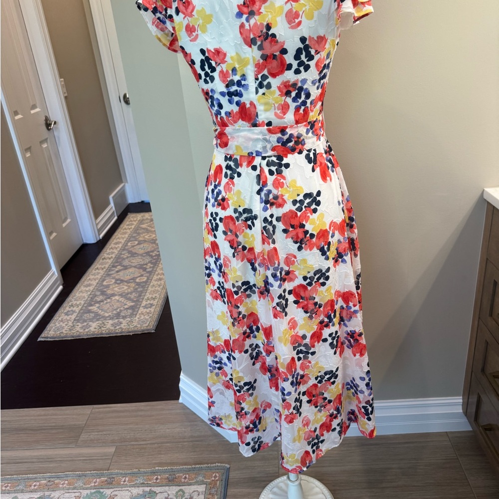 DKNY Floral Wrap Midi Dress - Multicolor - Picture 2 of 6